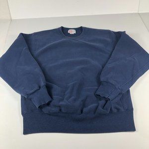 Cross Grain 95 Cotton Reverse Weave Sweatshirt Adult Large Blue Faded Crewneck